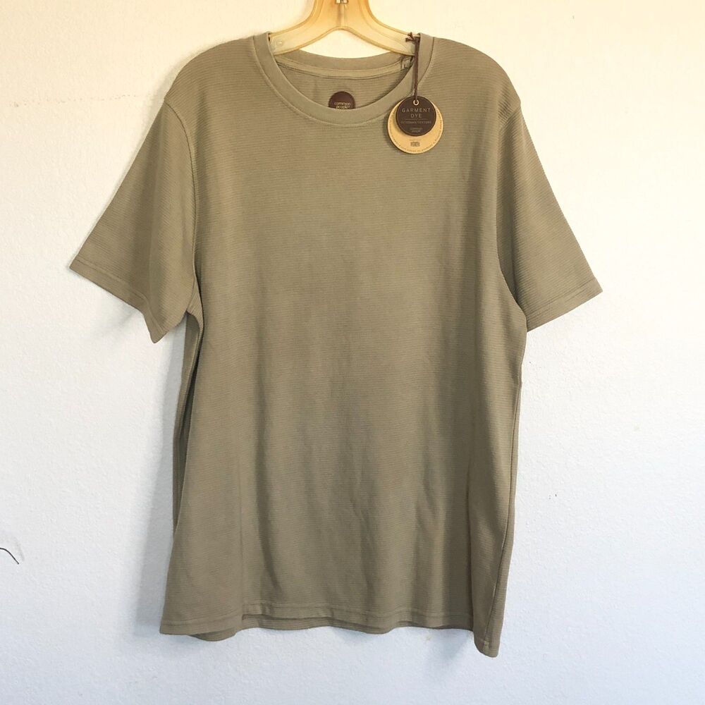 NWT Common People Ottoman GD Tee Shirt Khaki Tan Men's Size L Retails $75